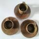 Set of three cups and saucers in pyrite stoneware - Charles Gaudry, Puisaye