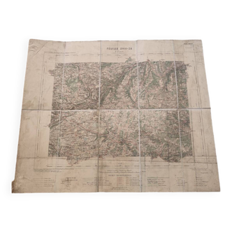 St Flour geographical map 1891 old