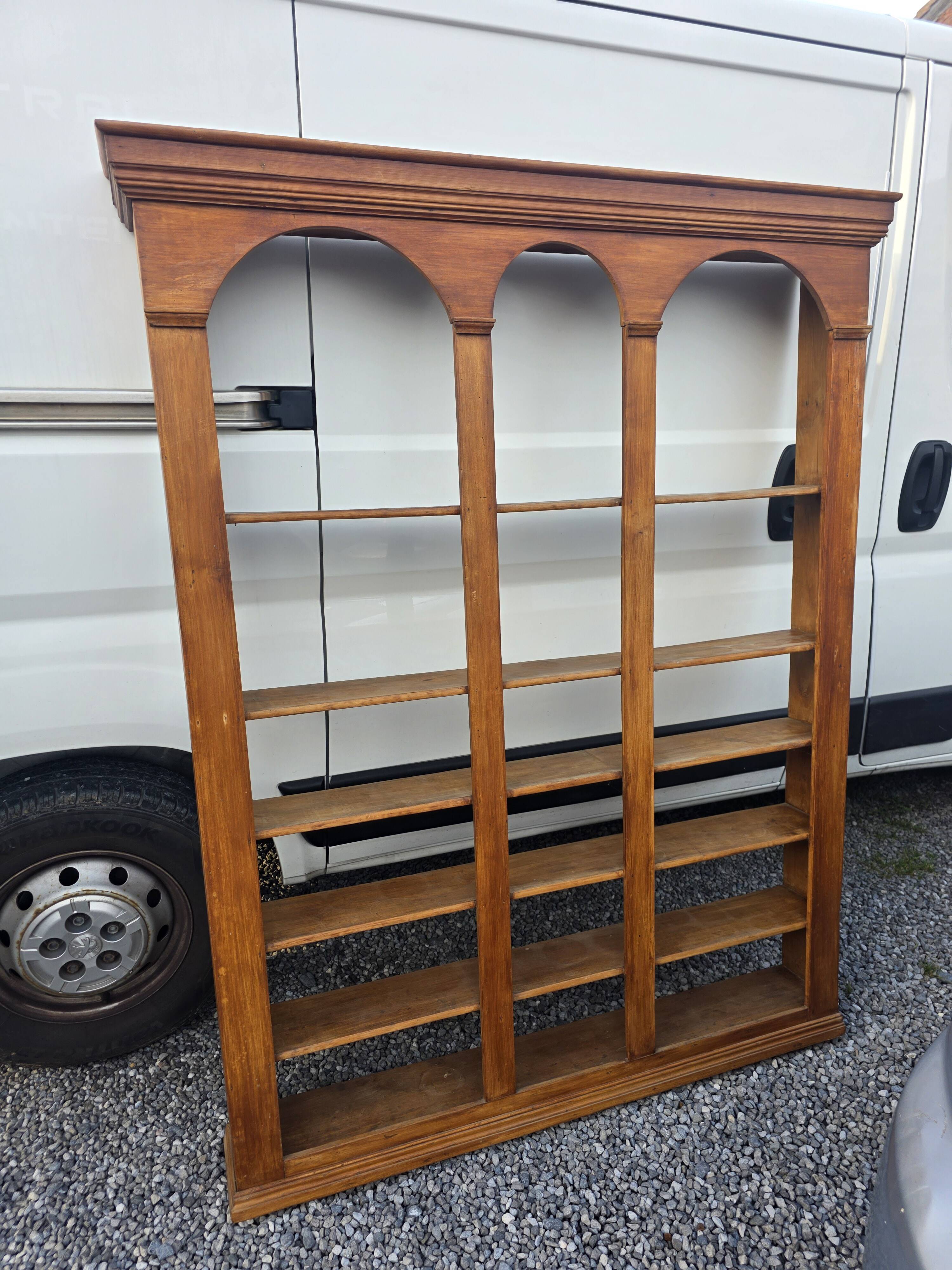 Bistro window in fir wood