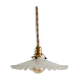 Opaline white glass hanging lamp