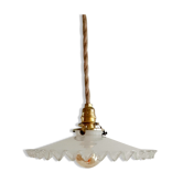 Opaline white glass hanging lamp
