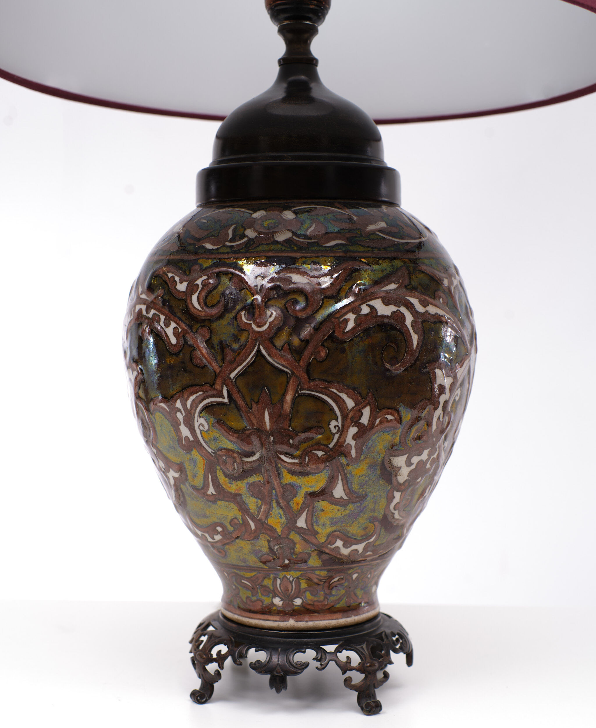 Ceramic and Bronze Table Lamp, 1960s England