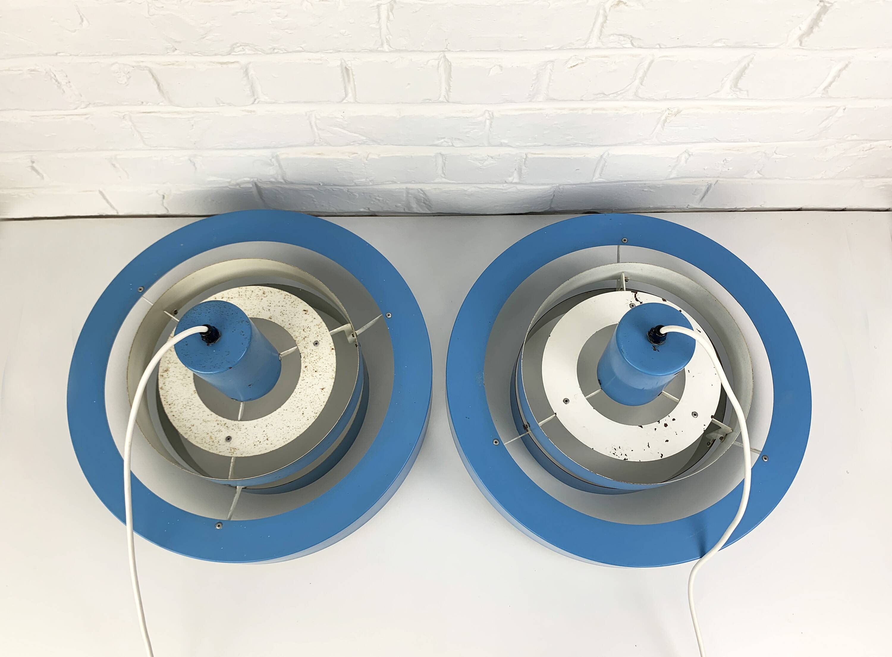 Paire de suspensions Equator bleues par Jo Hammerborg pour Fog & Mørup, 1968