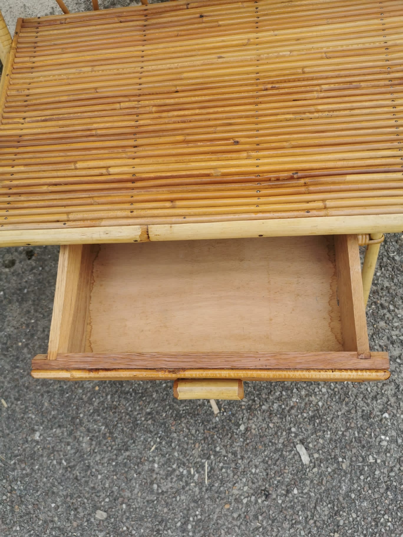 Pair of vintage rattan bedside tables