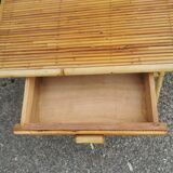 Pair of vintage rattan bedside tables