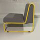 Modular tubular bench in yellow & grey fabric