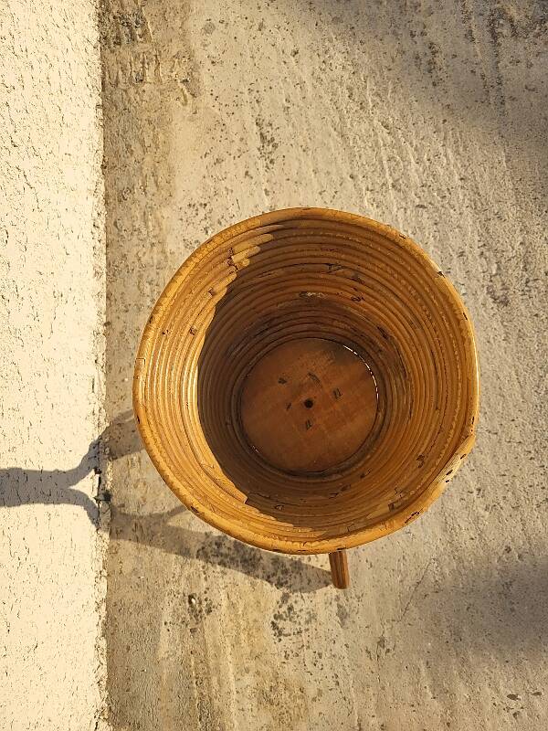 RATTAN FLOWER POT HOLDER 1960