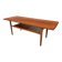 Scandinavian teak coffee table with slatted shelf, Denmark 1960s
