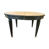 Table de style Louis XVI en bois patiné plateau en ronce de frêne XX siècle