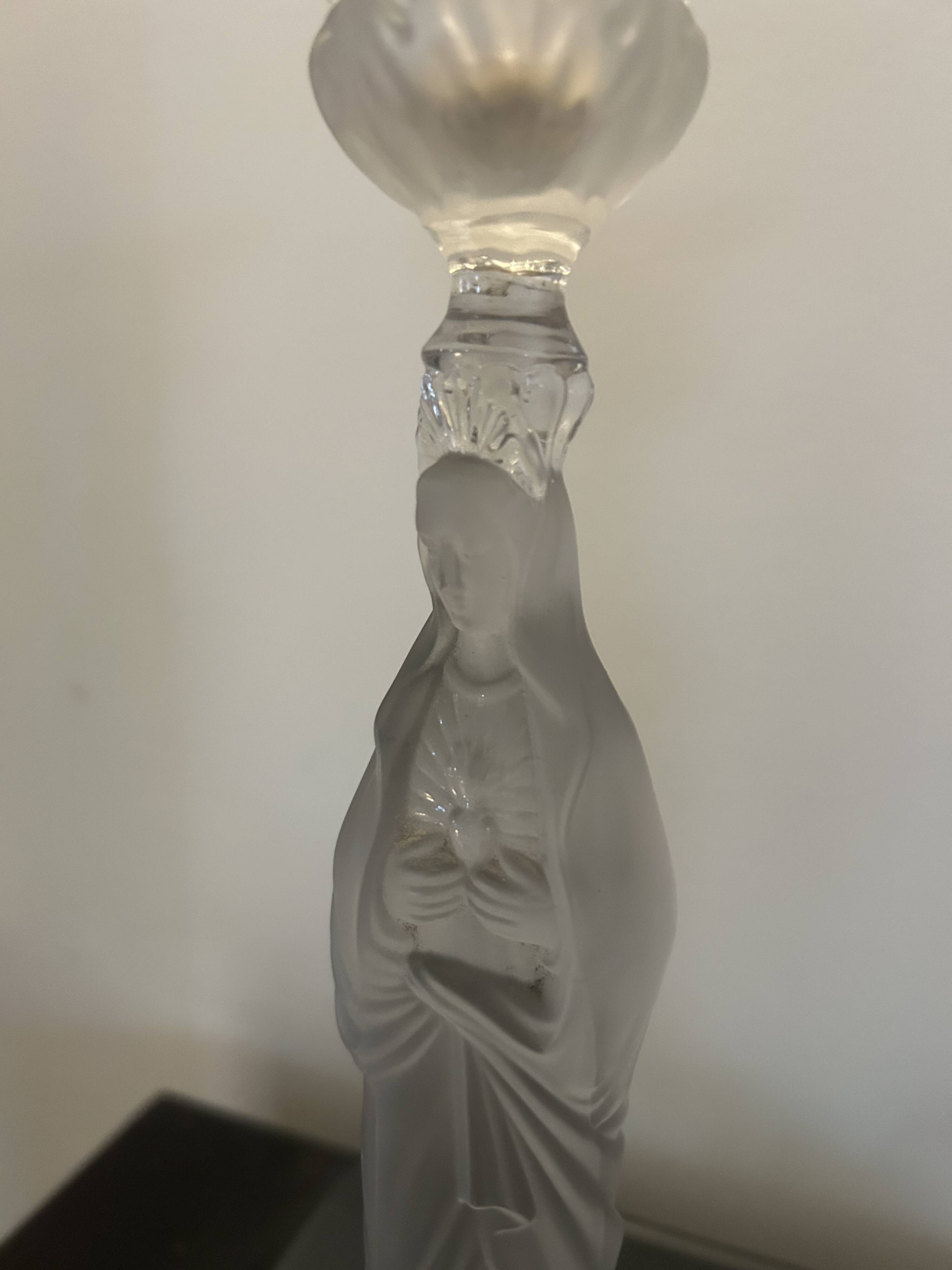 3 clear glass candle holders