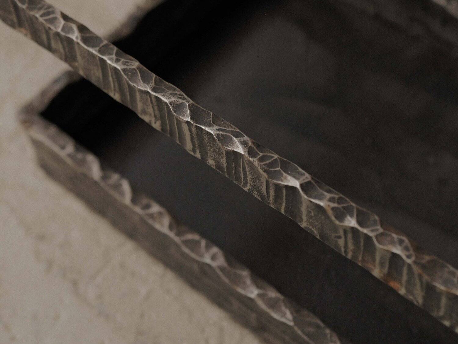 Illuminated side table in wrought iron, France, circa 1970.