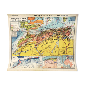 Carte scolaire N°18 J. Brunhes Afrique du Nord