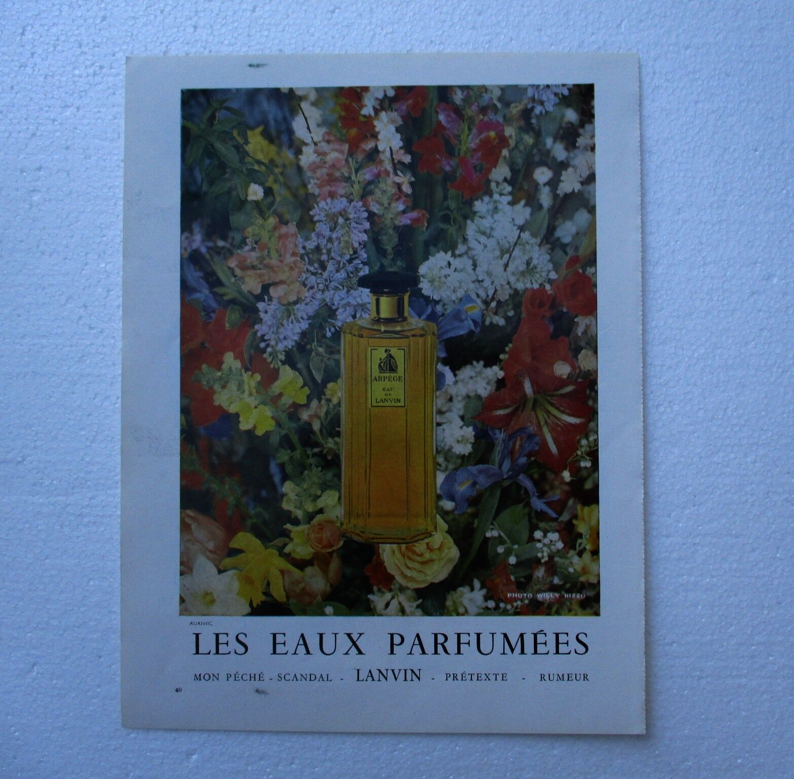 Old advertising lanvin scented waters, 50s