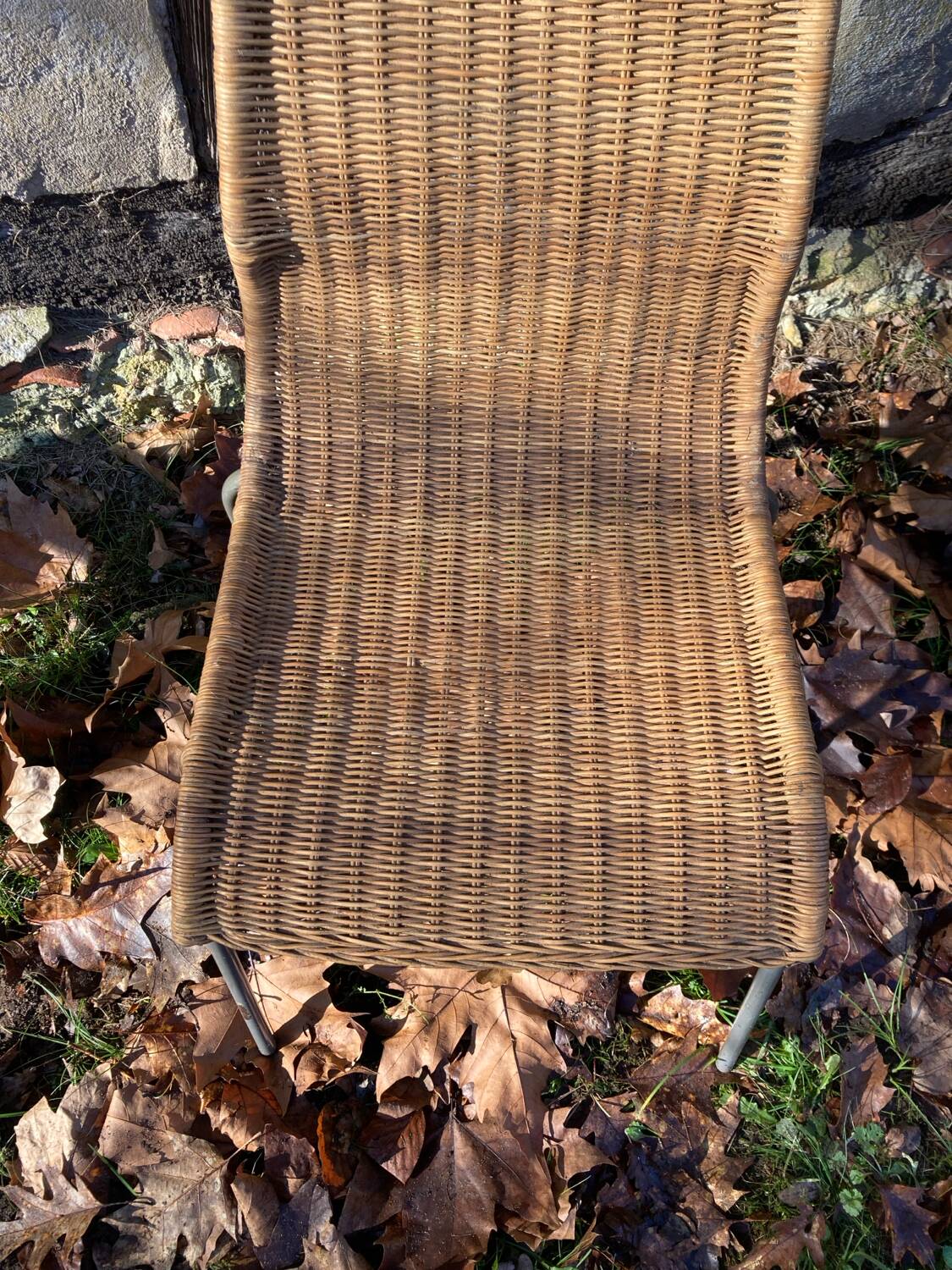 Vintage 1980 Ikea chair in rattan and aluminum