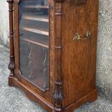 Victorian music cabinet or display case in burr walnut, late 19th century