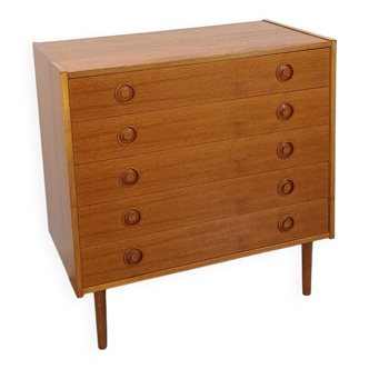 Teak ladekast uit Denemarken met 5 lades