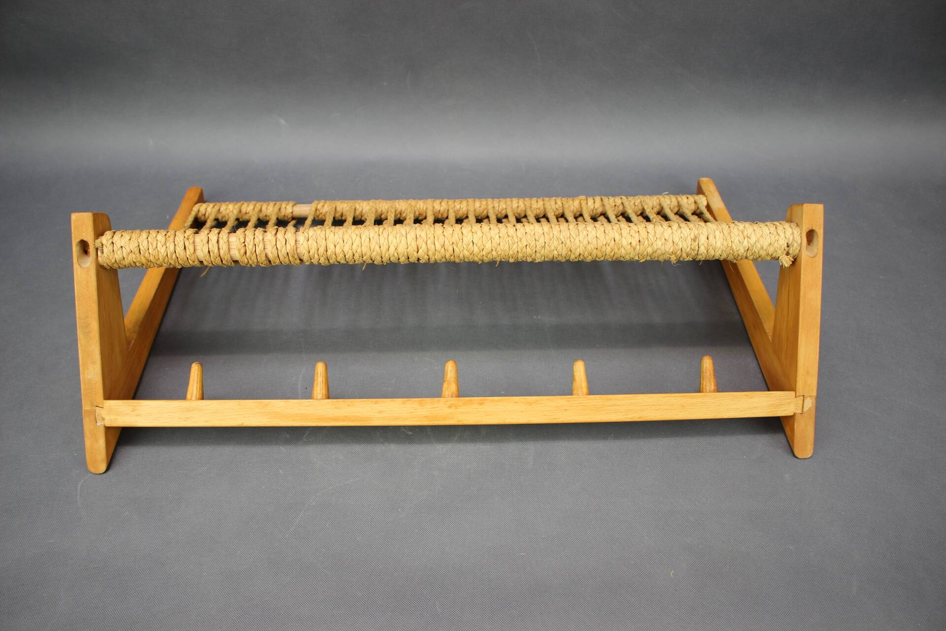 Mid-century coat rack and wall shelf, Czechoslovakia, 1950s