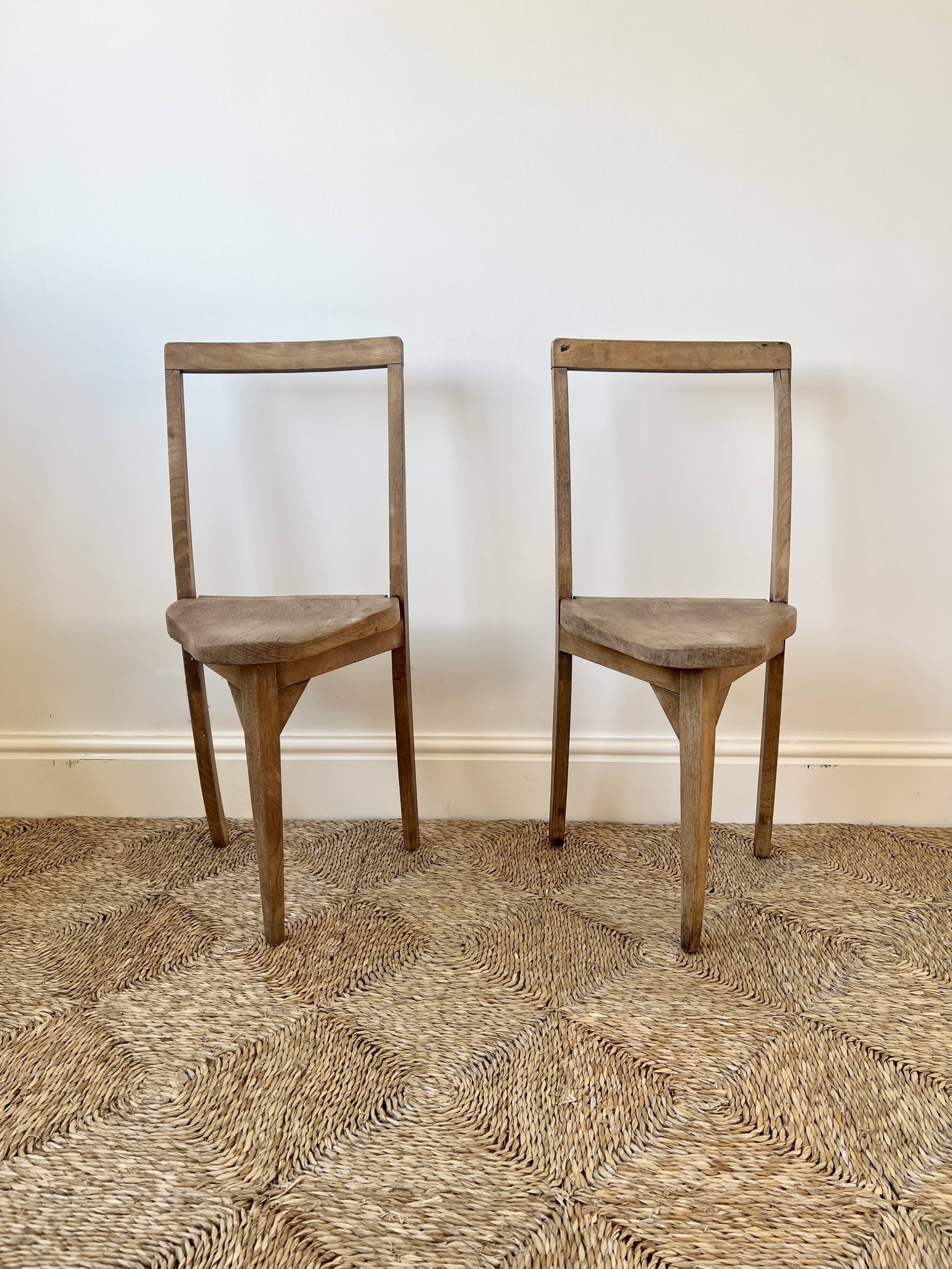 Pair of Rustic Vernacular Elm Chairs, c.1930–1950
