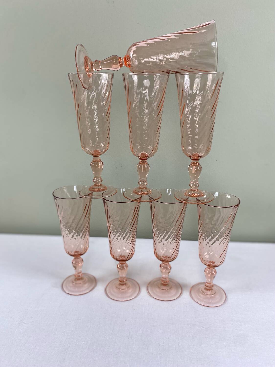 8 vintage Rosaline flutes