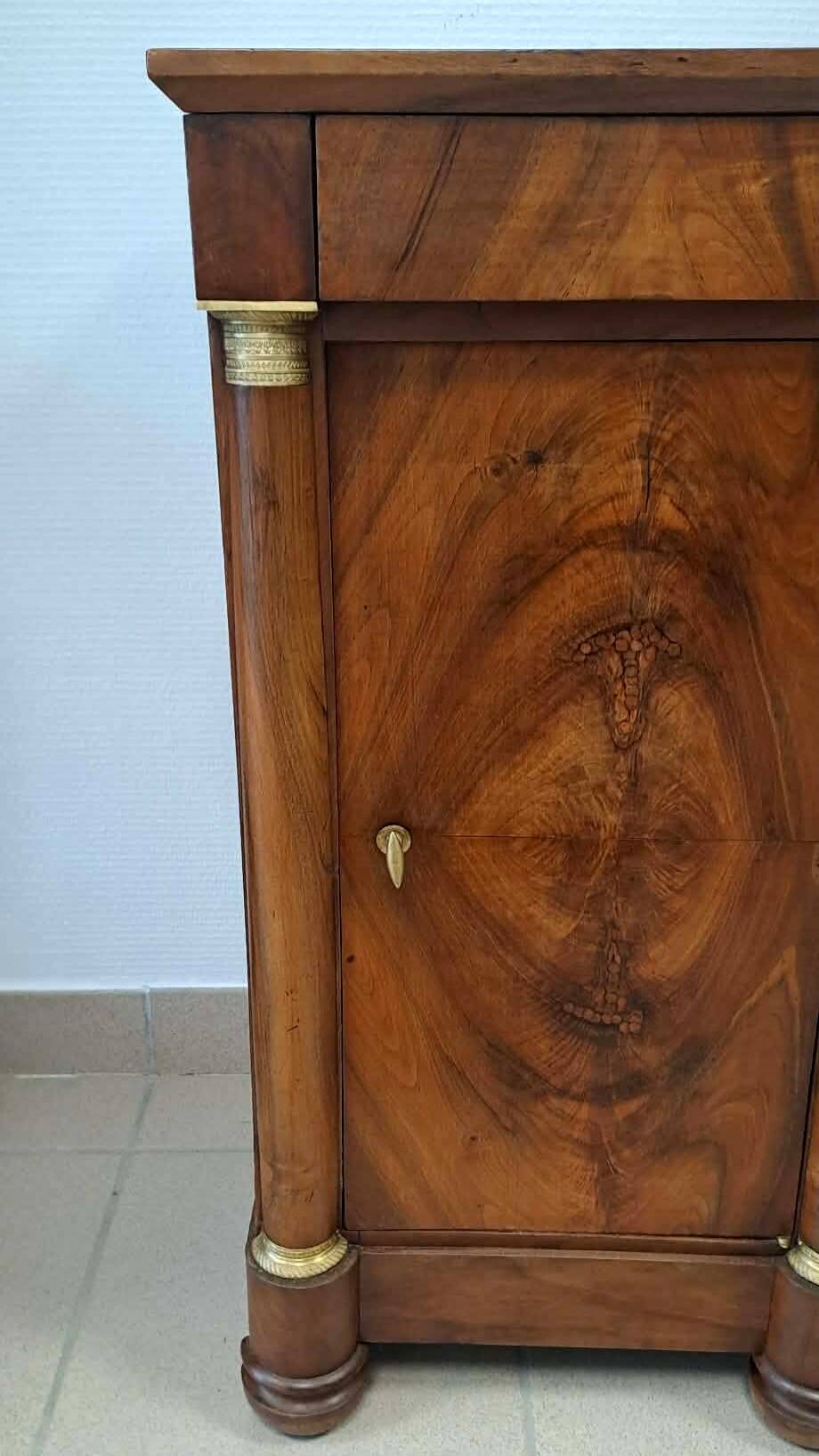 Empire-style bedside table in walnut