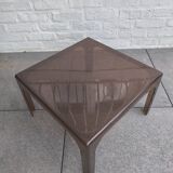 Smoked plexiglass side table