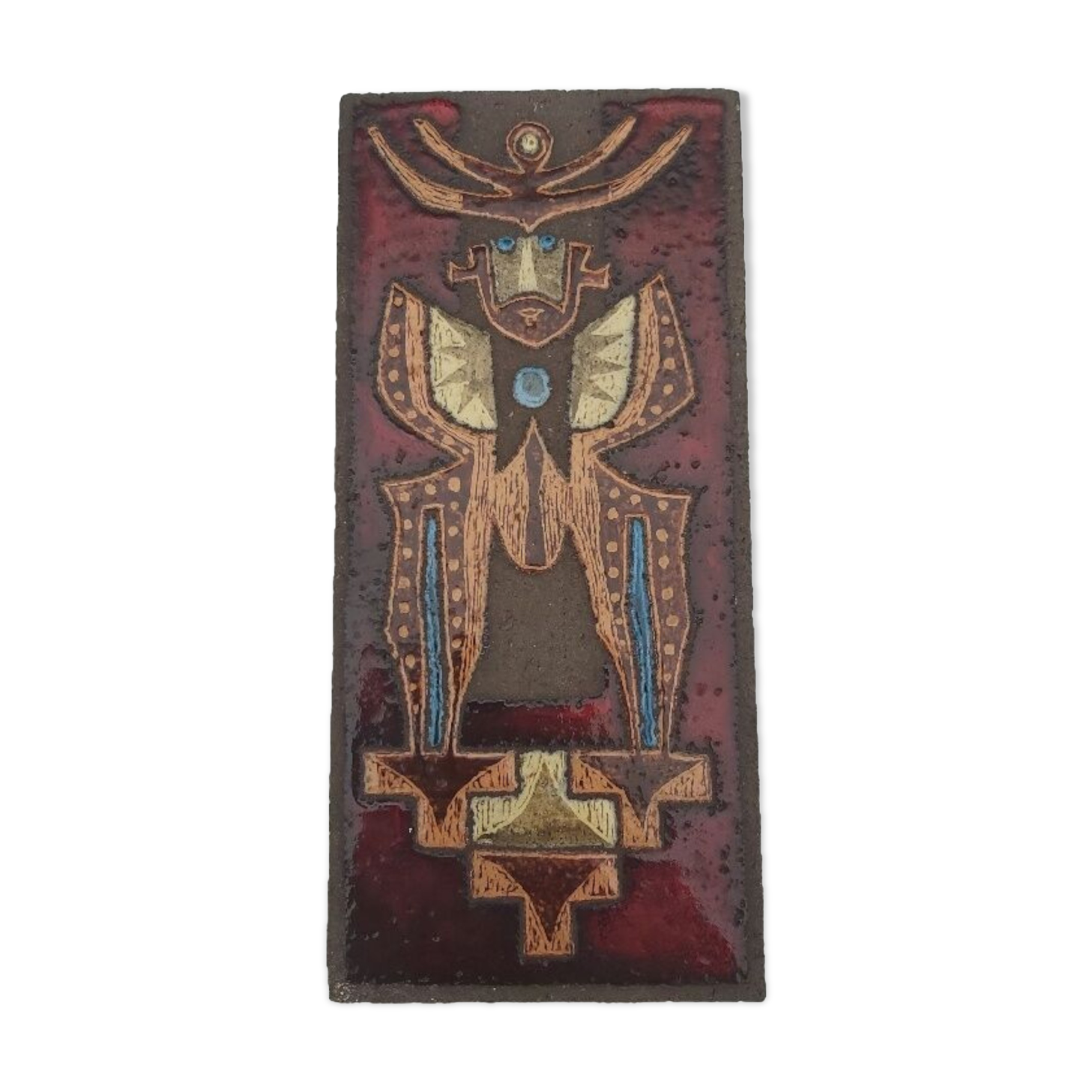 Jean Jaffeux enamelled lava plate