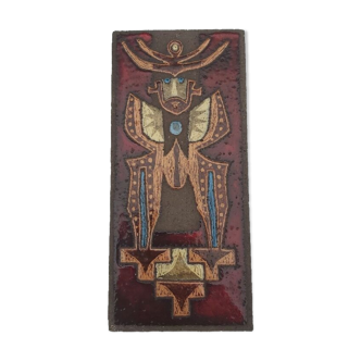 Jean Jaffeux enamelled lava plate