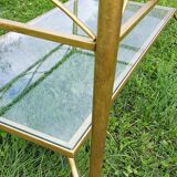 Gold metal and glass coffee table
