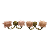Pair of sconces Bronze 2 lights
