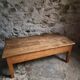 Antique French coffee table, 18th-century cherry farmhouse table with a drawer.