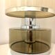 Vintage table lamp smoked glass and stainless 19x stainless steel