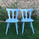 Pair of vintage baumann blue chairs 70