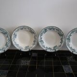 4 assiettes creuses Terre de Fer modèle Guadeloupe Saint Amand