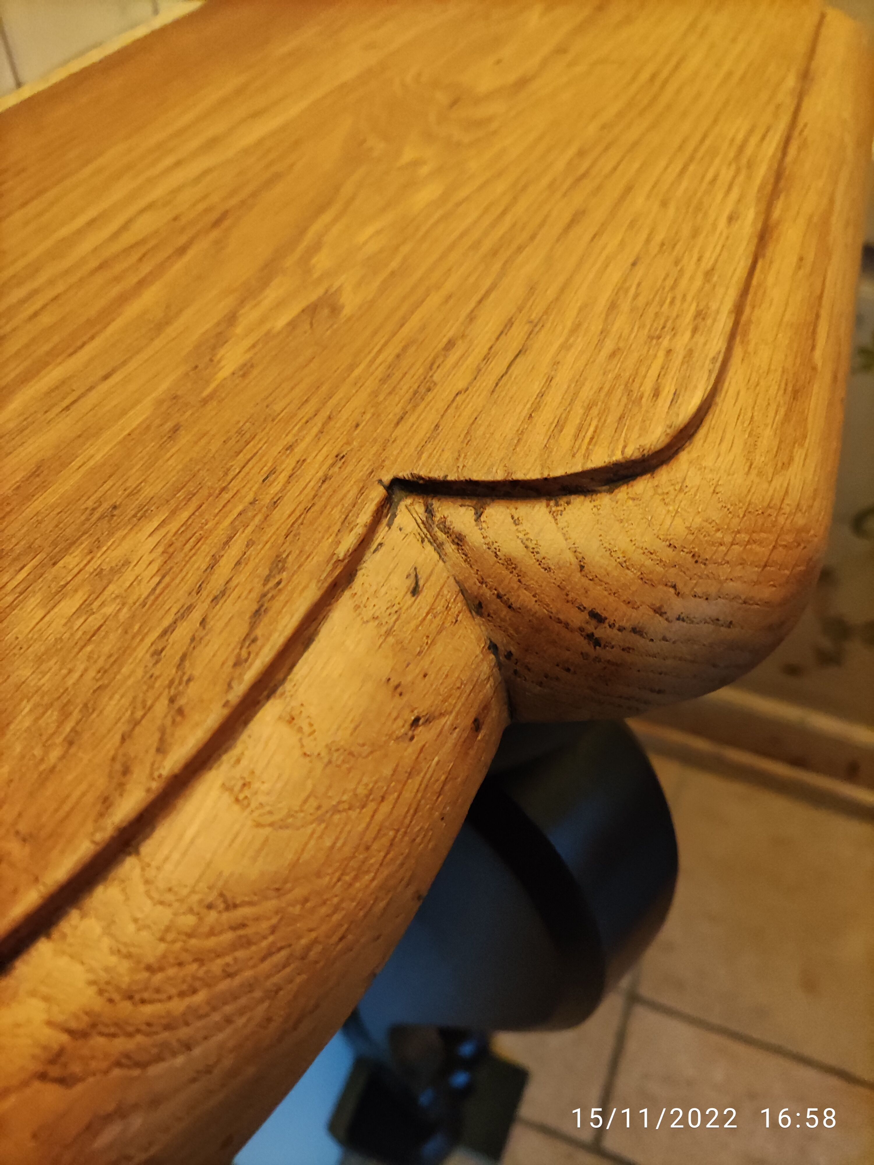 Solid oak style console to be fixed to the wall