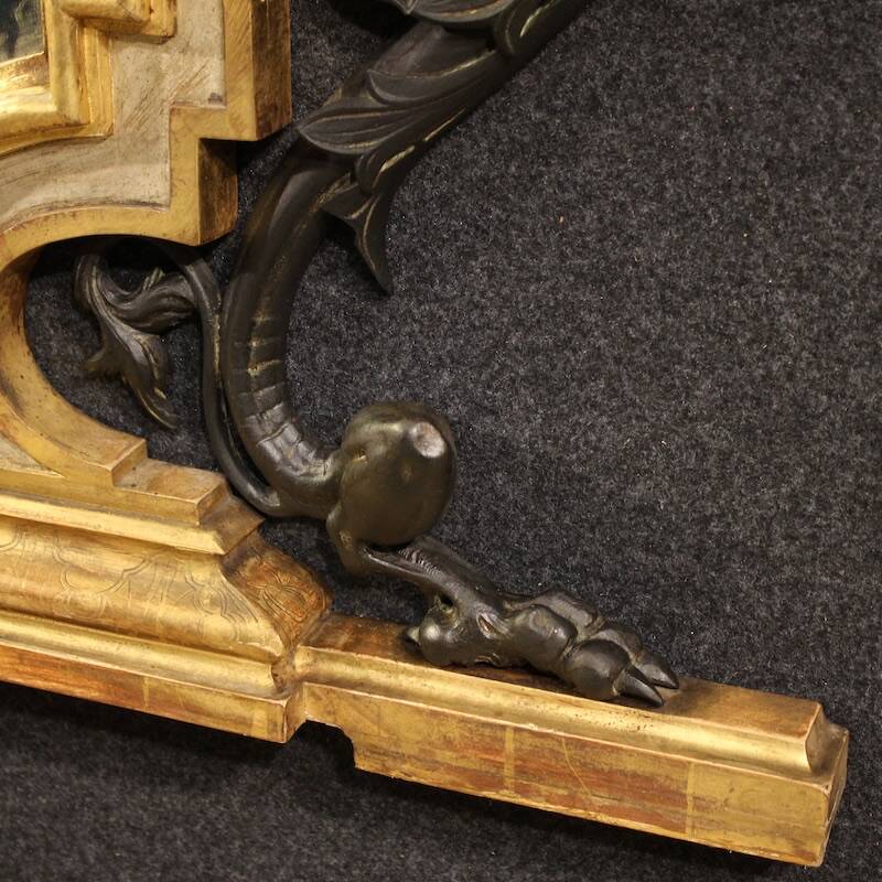 19th century lacquered and gilded Italian mirror