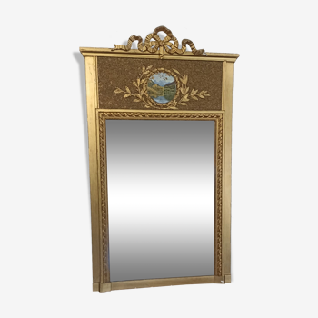Trumeau miroir bois doré 128x74cm