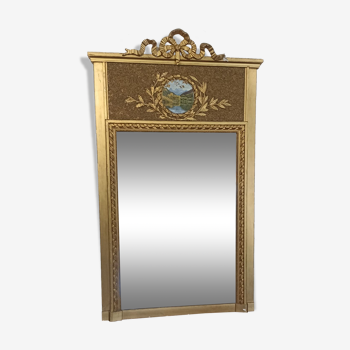 Trumeau mirror gilded wood 128x74cm