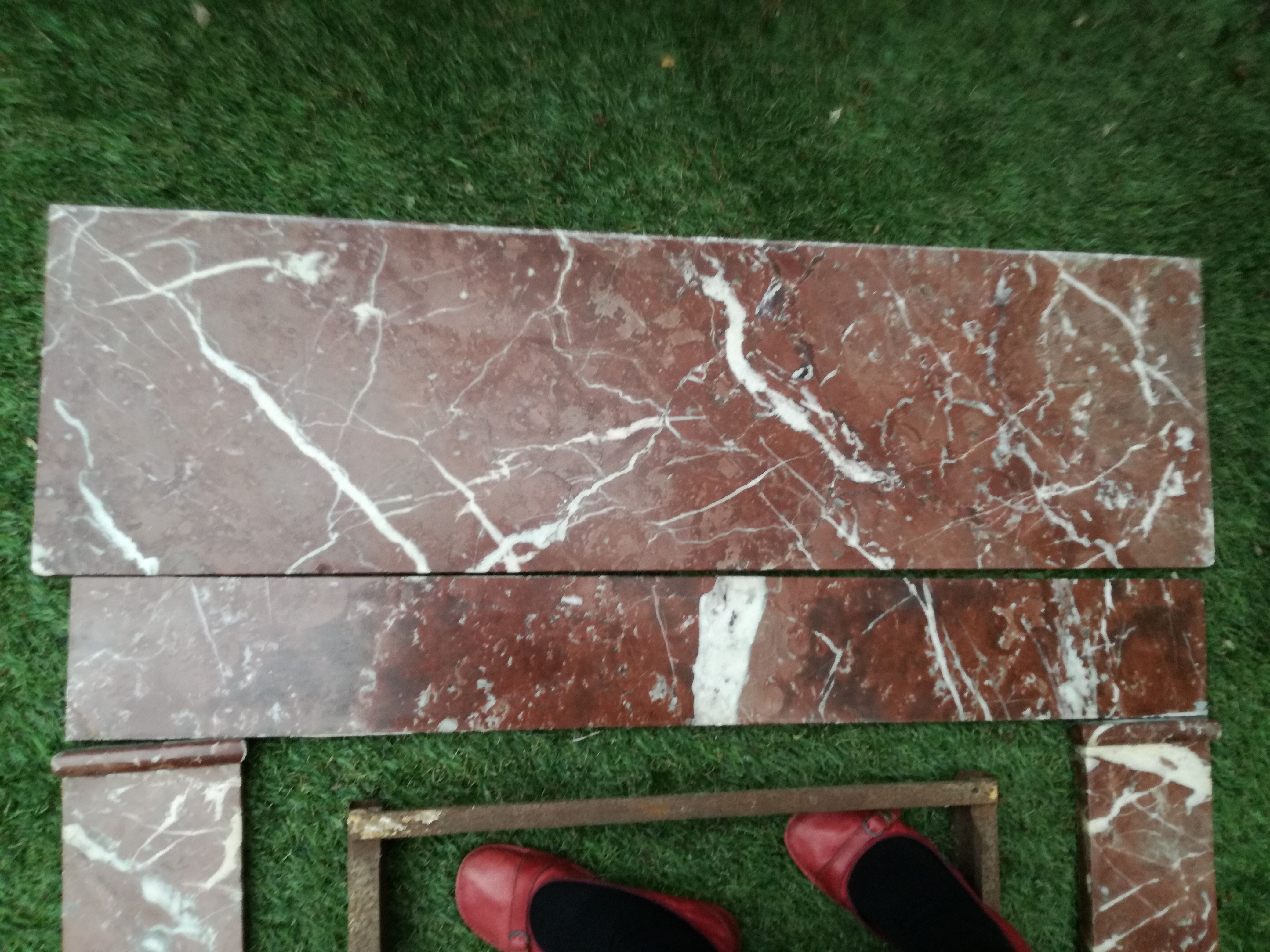 Fireplace in red marble from Languedoc