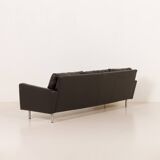 Herman Miller attr. to black leather mid century sofa