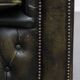 Green Vintage English Cowhide Leather Chesterfield 2-Seater Sofa