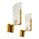 Pair of brass and glass wall lamps by Carl Fagerlund for Orrefors