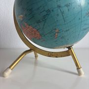 Globe terrestre vintage 1967 mappemonde dorée tripode Taride - 23 cm