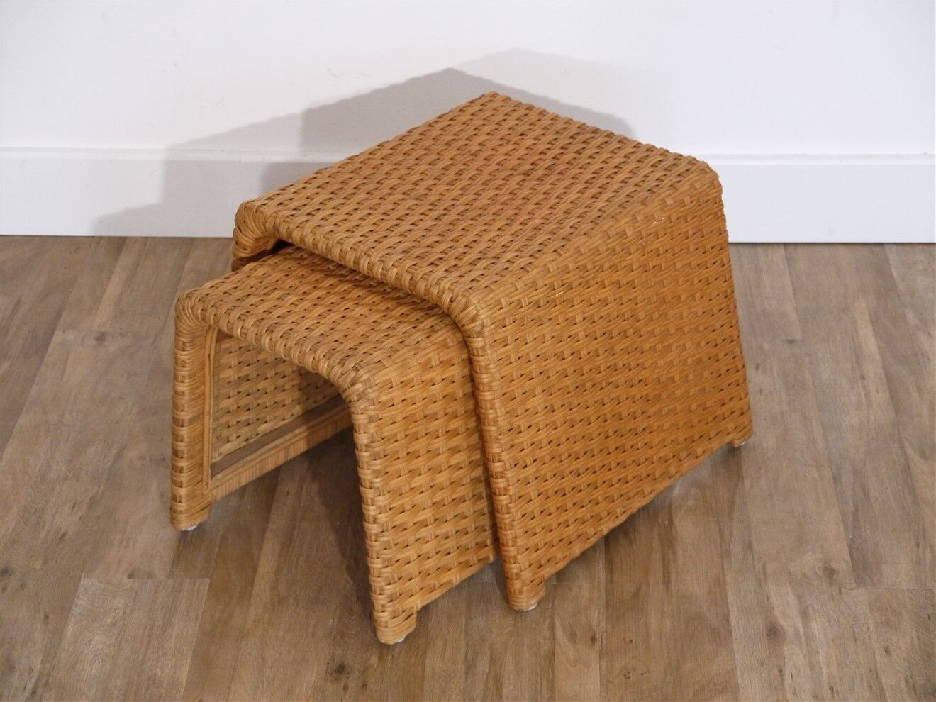 Vintage tables in rattan 1960