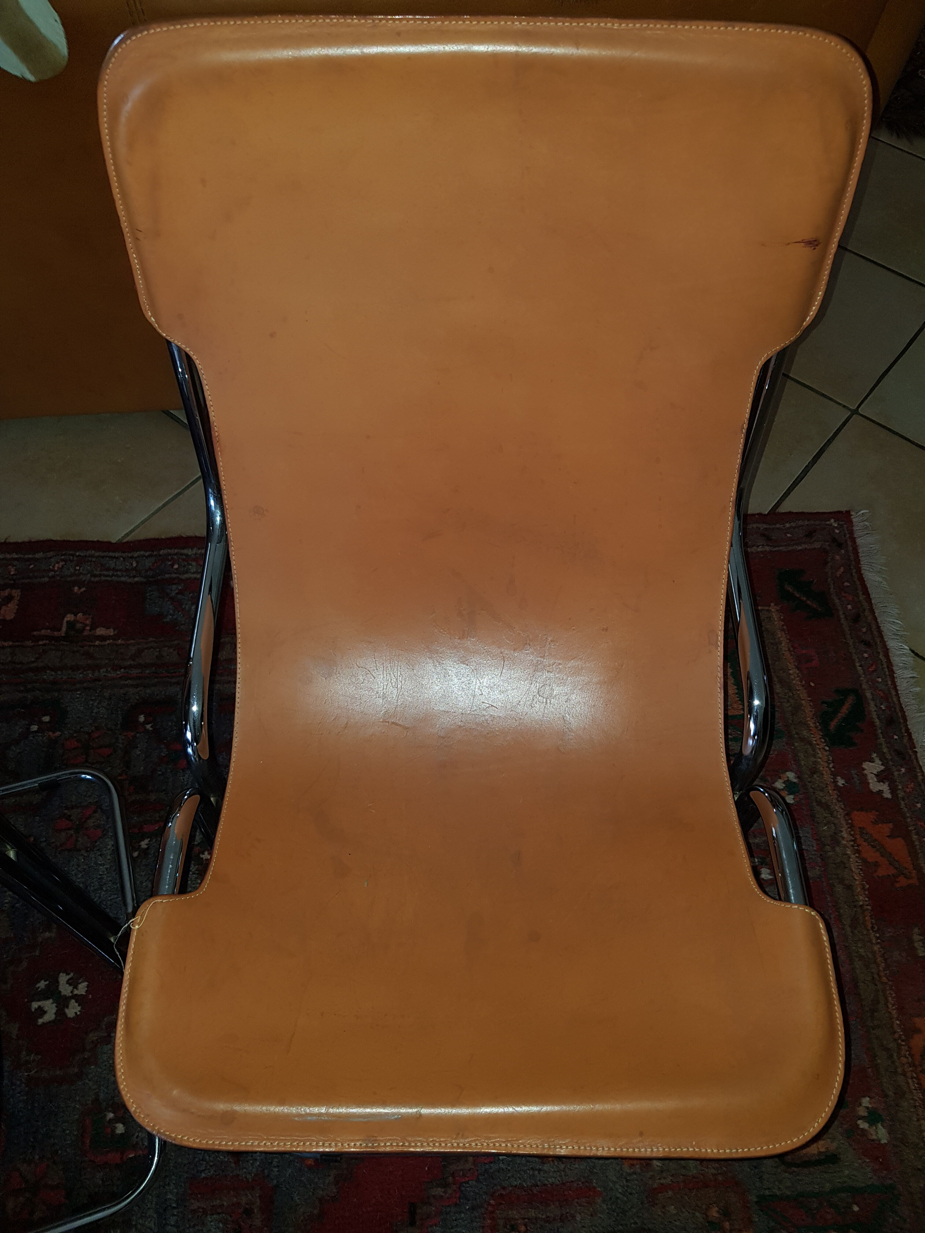 Leather and chrome chairs 1970