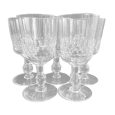 5 Verres à eau cristal soufflé et taillé – Art nouveau