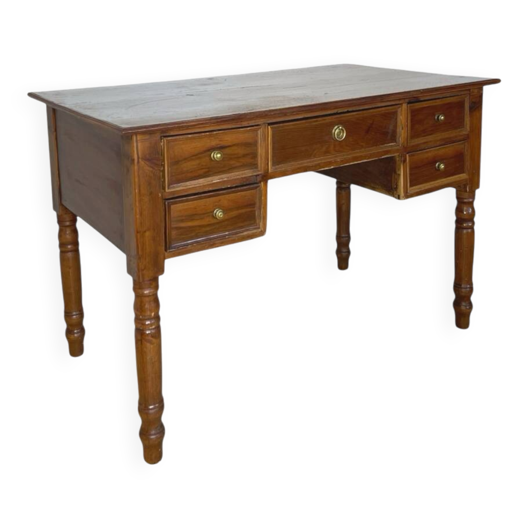 Italian pine wood centre writing desk from the 1960s, a reproduction o