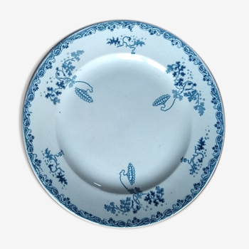 Round serving dish St Amand of blue color