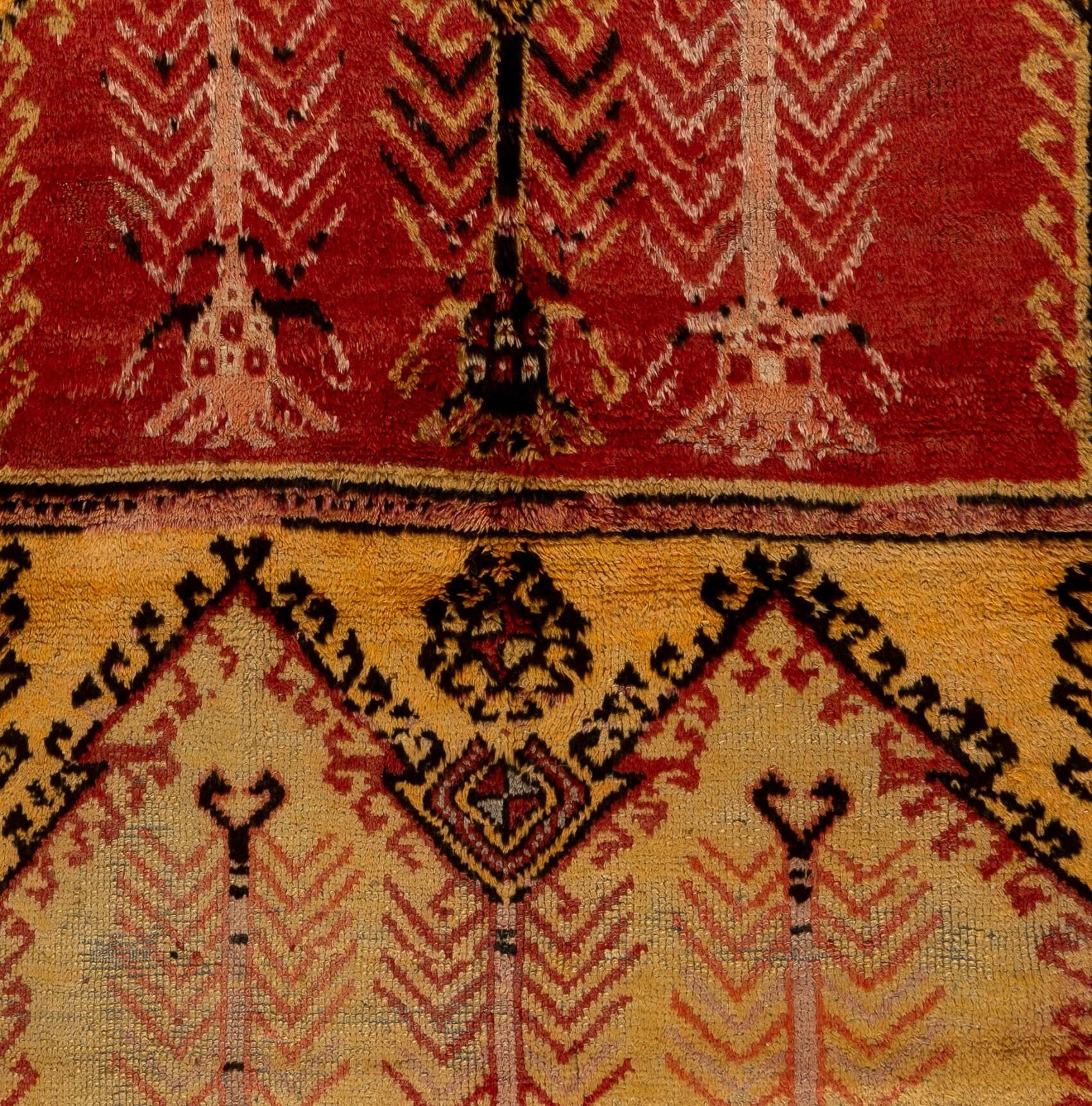 Vintage Hand-Knotted Turkish Wool Rug, 100% Natural Wool
