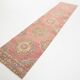3x12 Pale Red Cream Soft Wool Vintage Runner Rug