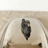 Silver metal butter dish